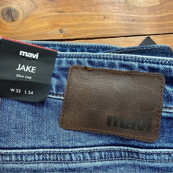 Mavi Jake mens blue jeans 32/34 slim leg distressed ripped denim - Picture 4 of 12